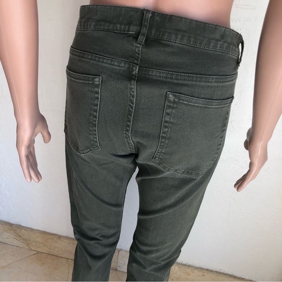 H&M Super Skinny Fit Olive Green Jeans Denim Pants Women’s Size 32 Stretchy - Picture 15 of 16